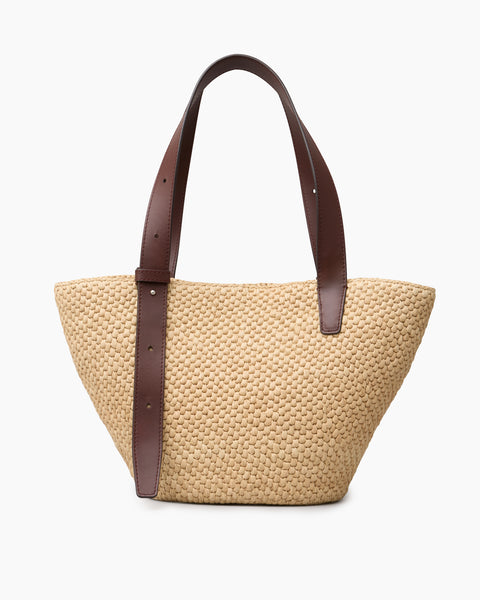 The Bianca Raffia Bag Small in Cream | LIÉ STUDIO