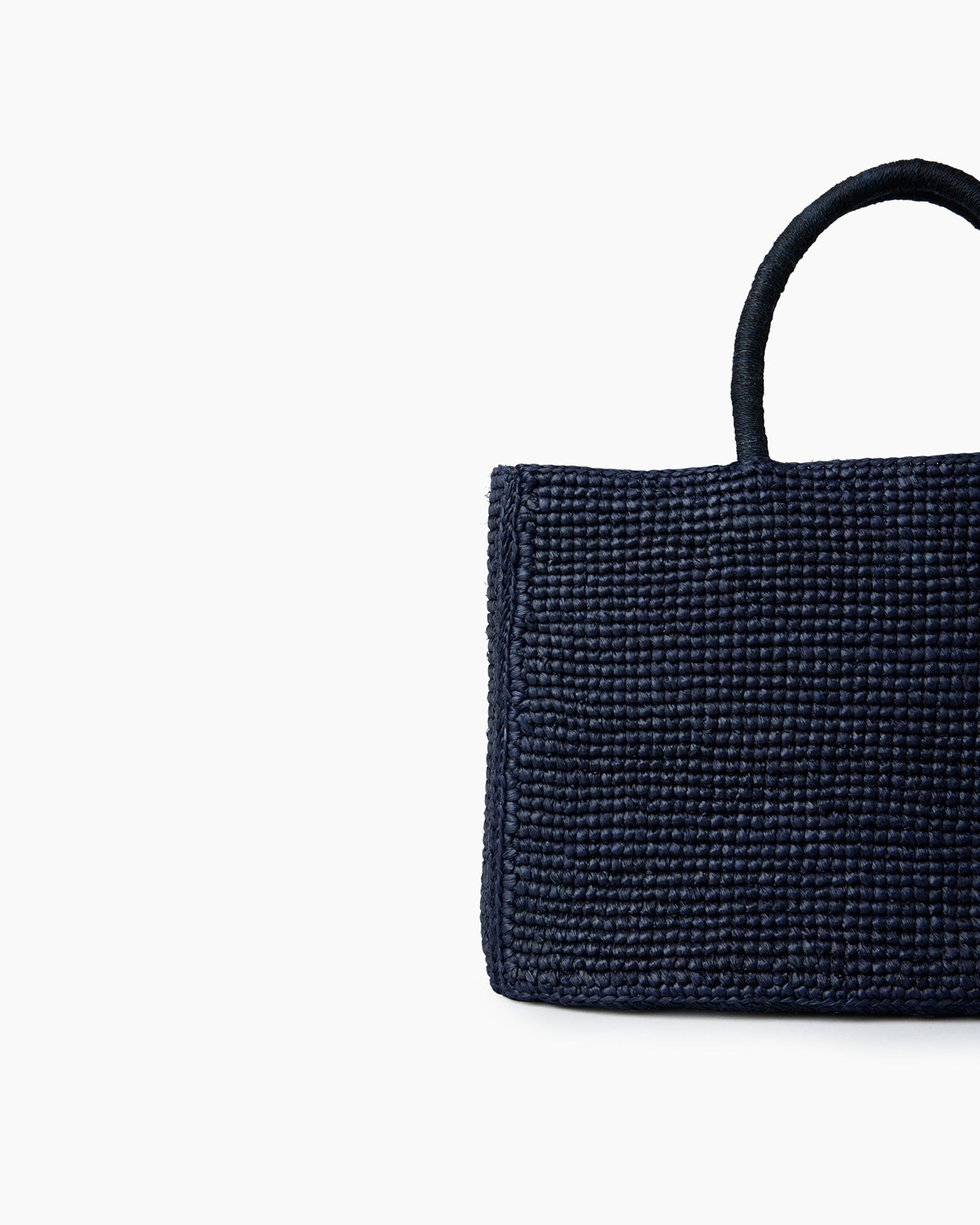 The Charlotte Raffia Bag Small in Navy | LIÉ STUDIO