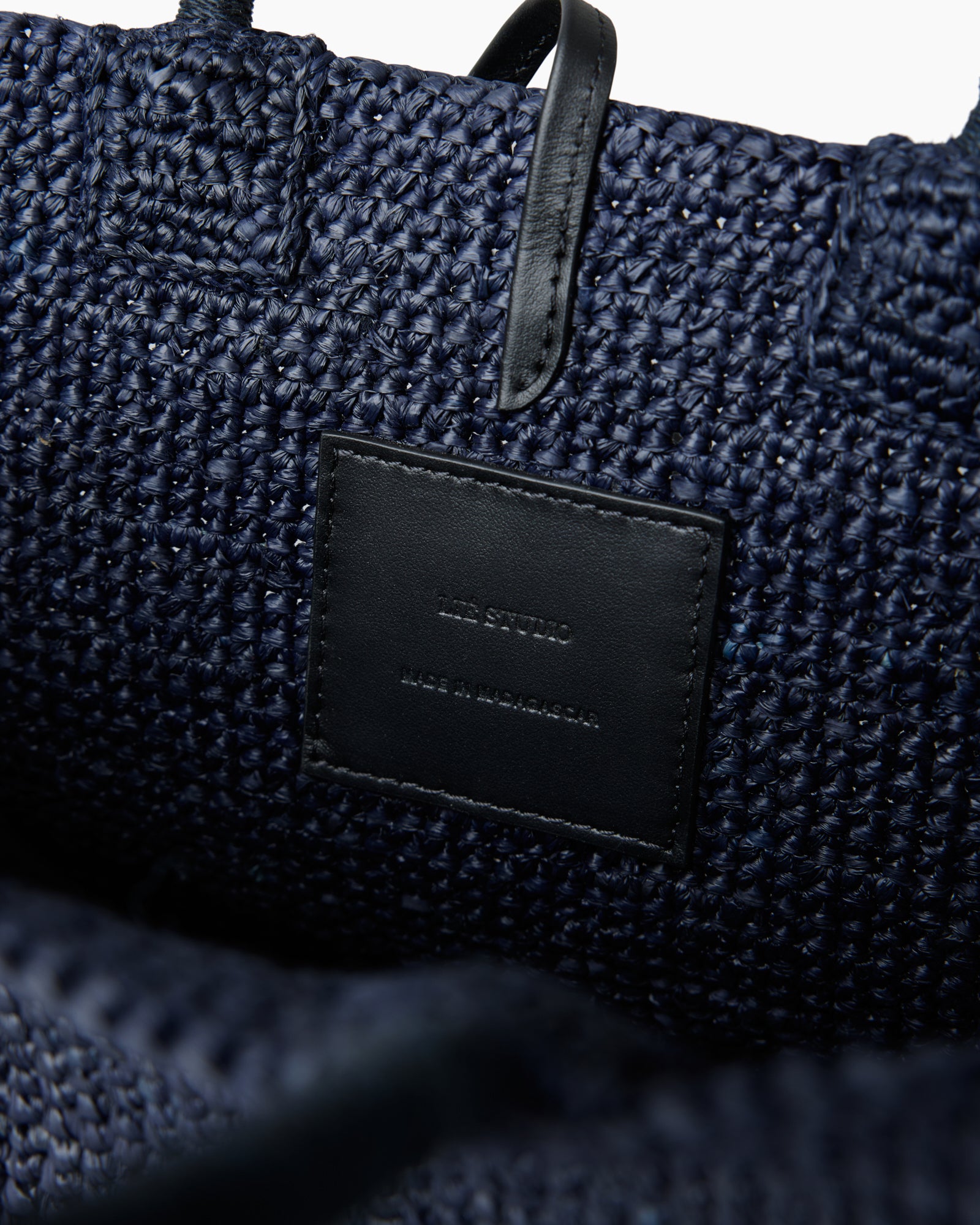The Charlotte Raffia Bag Small in Navy | LIÉ STUDIO