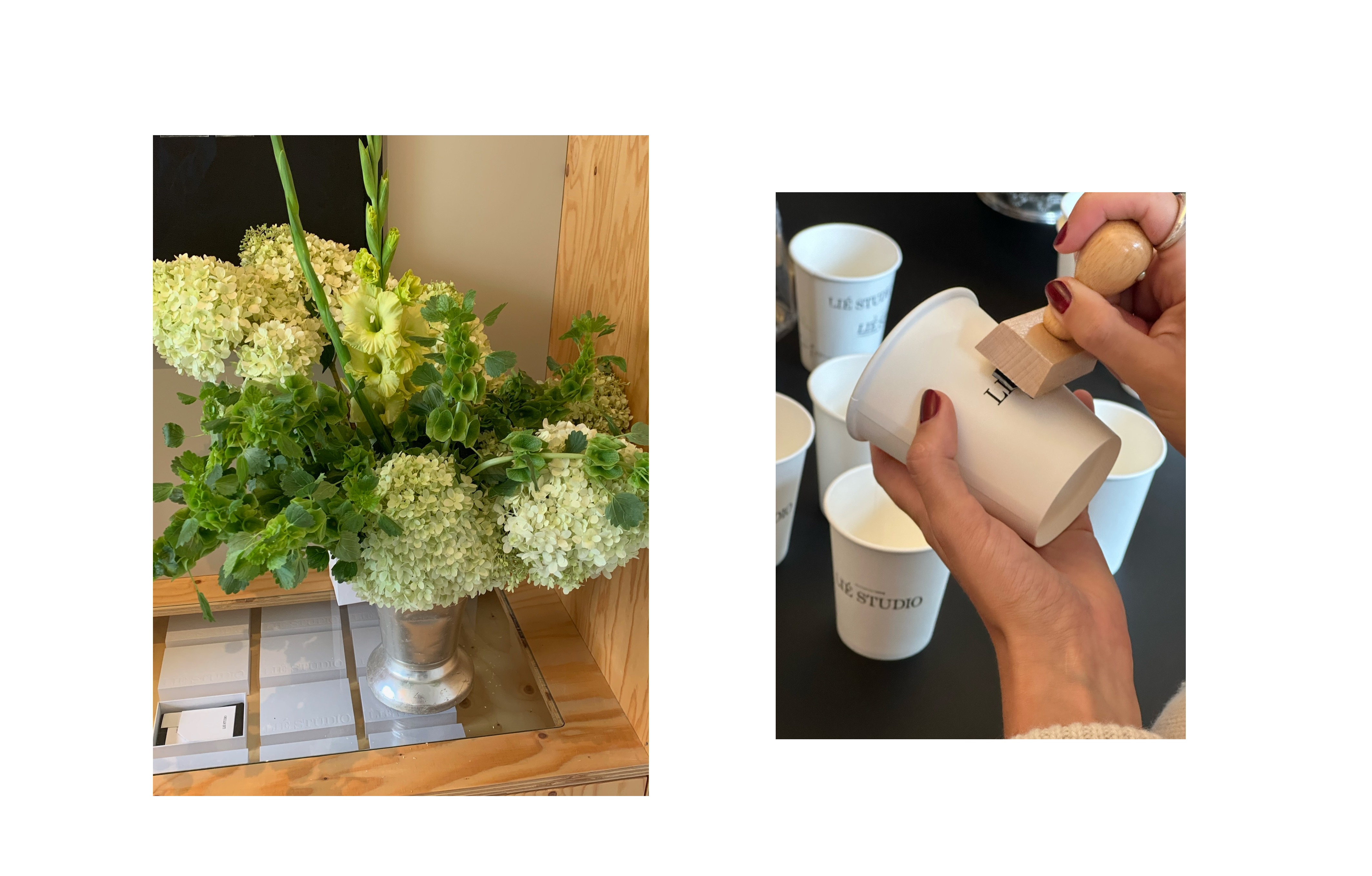 The showroom and pop-up store was decorated with stunning flower bouquets and a bit of LIÉ merch such as cute take-away cups