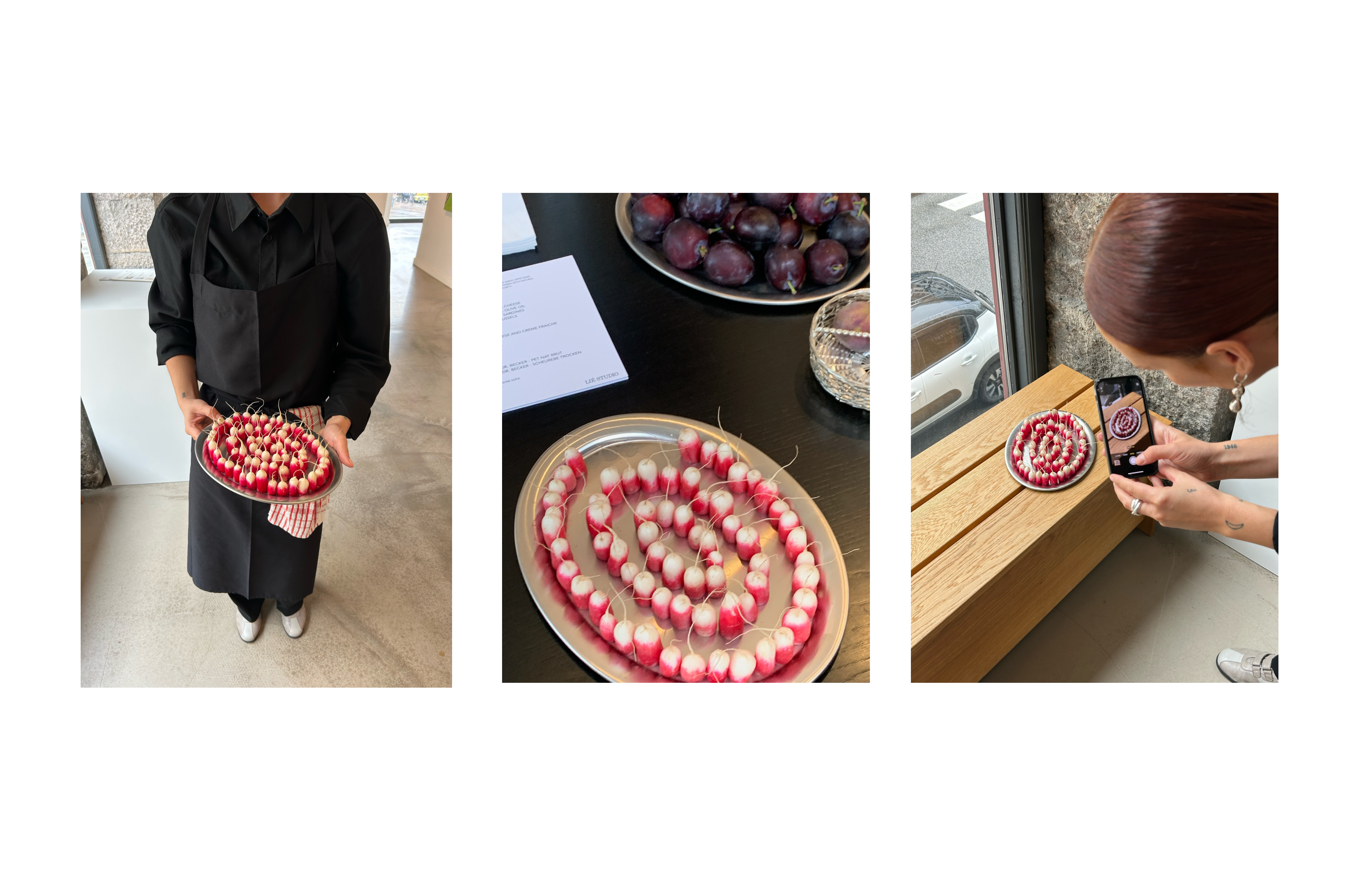 Dear friend and food artist, Caroline Sofie capturing her arrangement of radishes